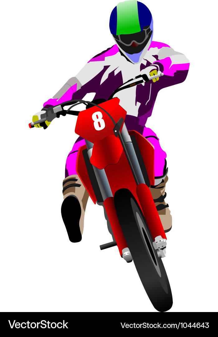 Motorcross Rider in Action Vector Image