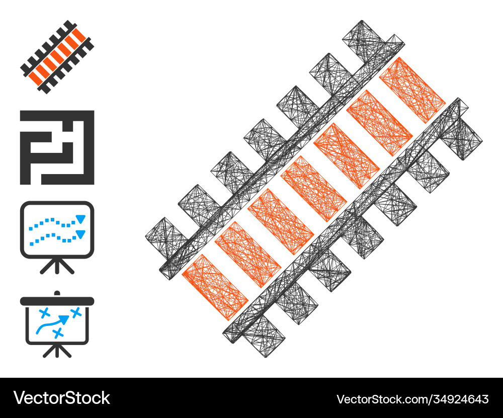 Net railroad segment mesh Vector Image