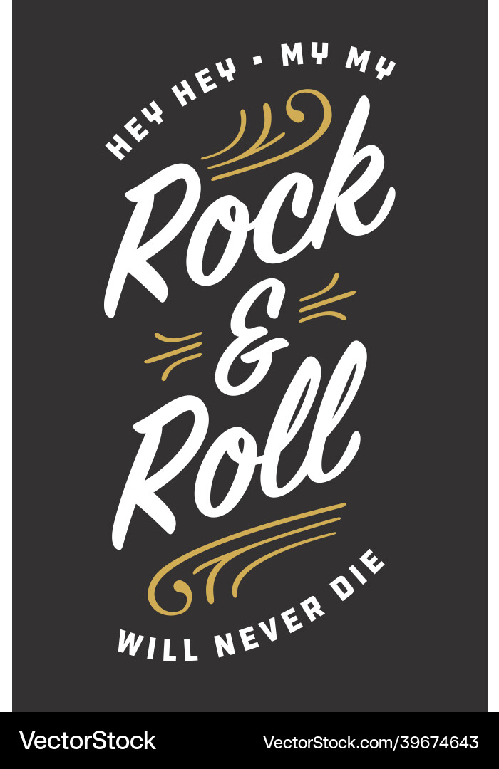 Retro Rock & Roll Script Art vector image