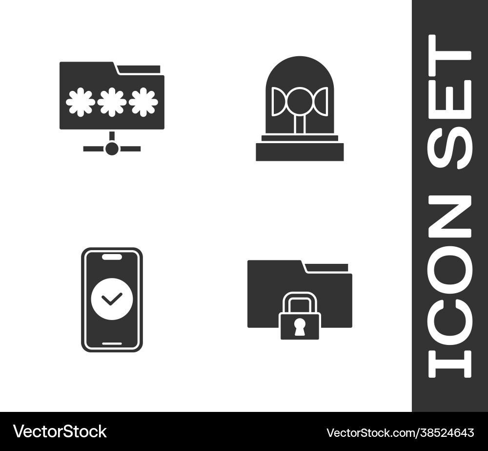 Set folder and lock with password smartphone Set folder and lock with password smartphone vector image