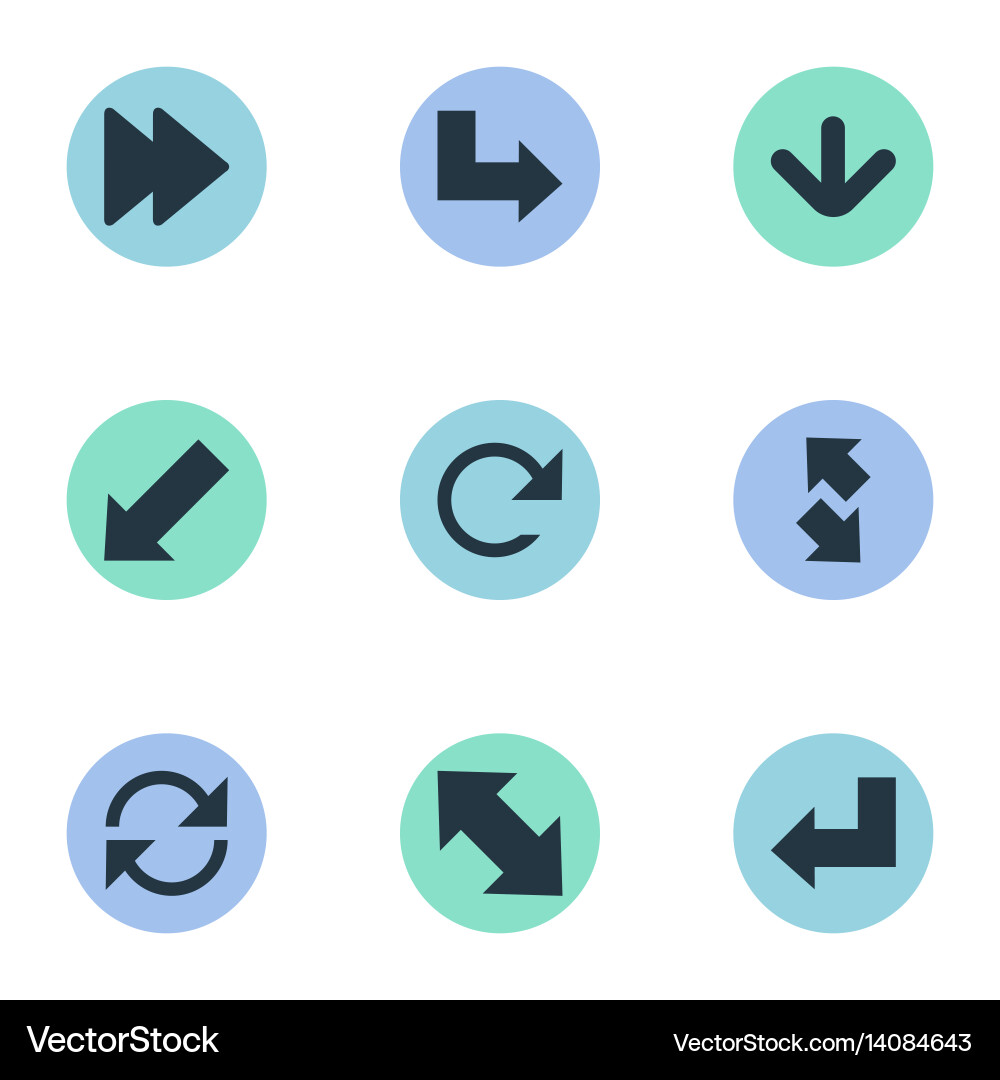Set of simple pointer icons vector image