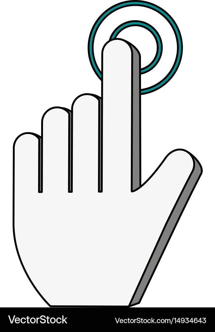 Weißer Hintergrund mit Hand Cursor Pointer vektorbild