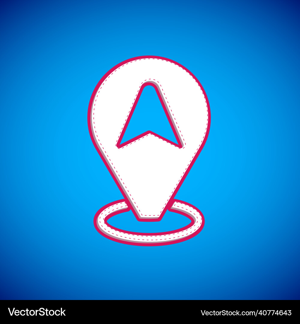 White map pointer with taxi car icon isolated vector image