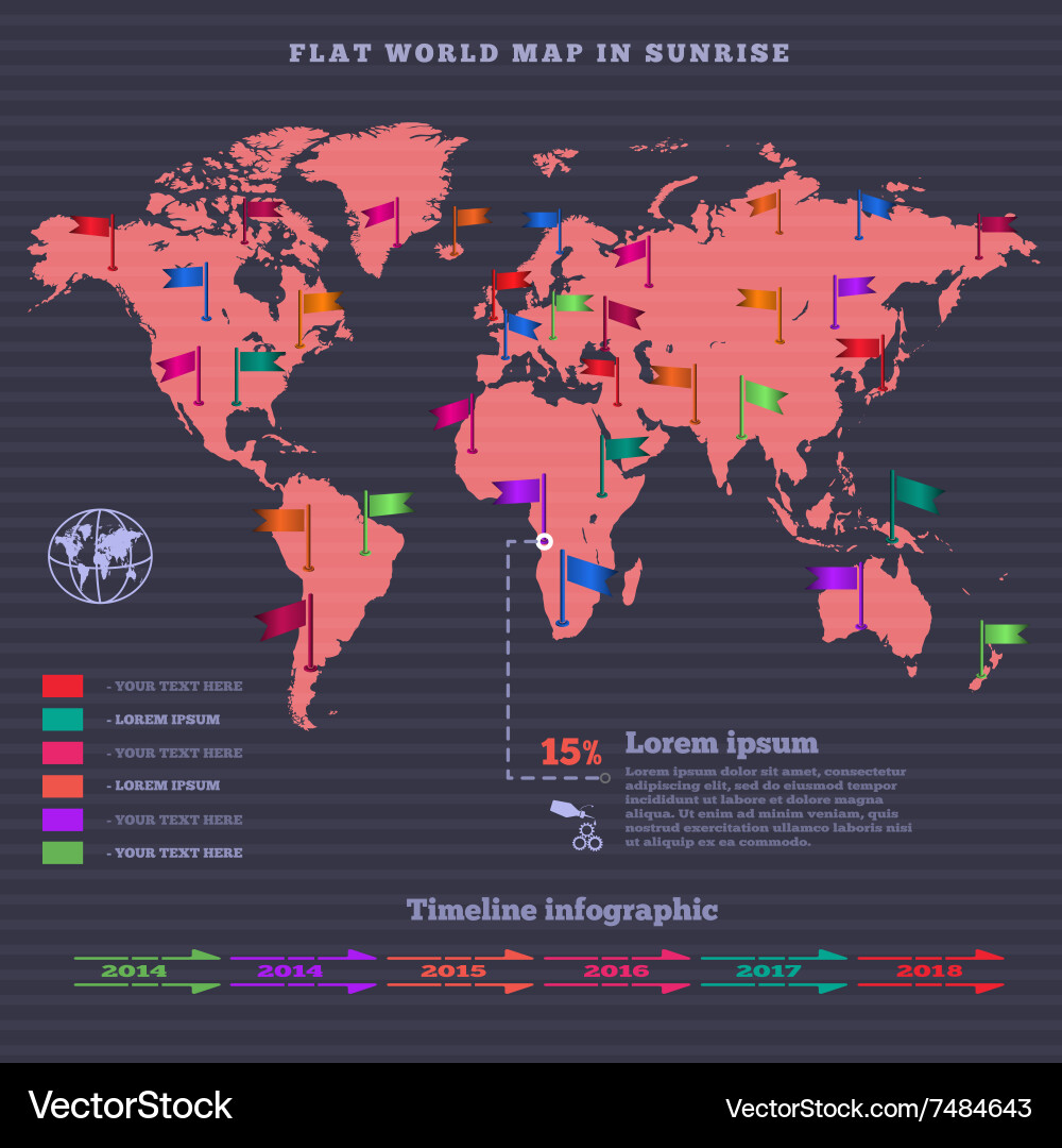 World map pattern striped texture Vector Image