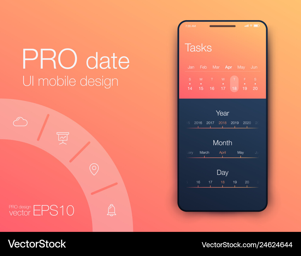Analytics App UI - Charts & Graphs vector image