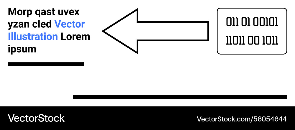 Binary code and arrow highlighting data flow Binary code and arrow highlighting data flow Vector Image