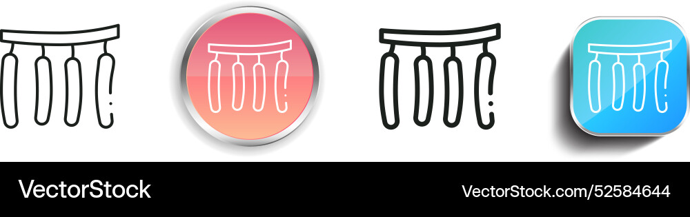 Candle tree icon thin linear regular and button vector image