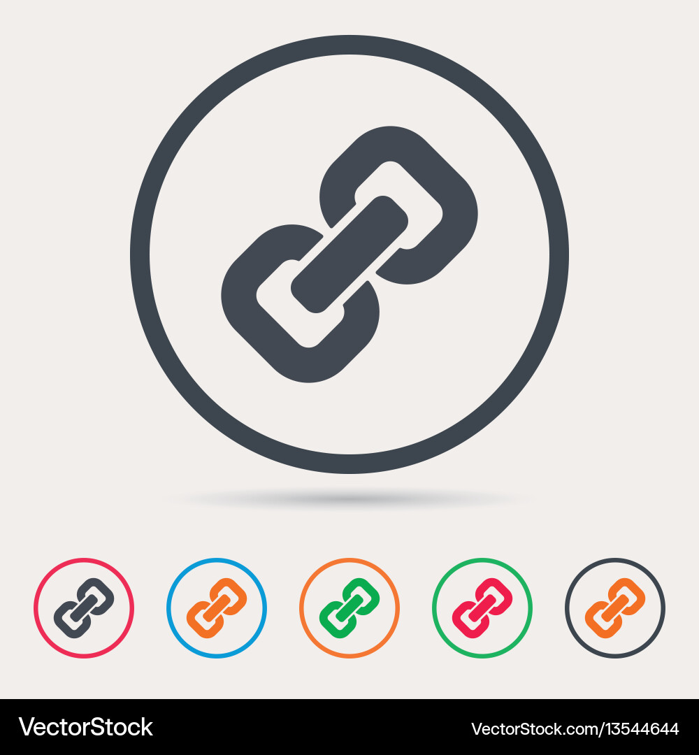Chain icon internet web hyperlink sign Vector Image