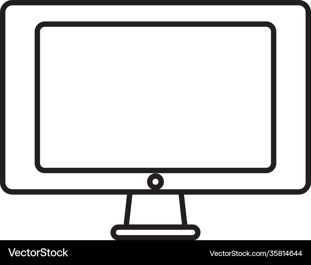 Computer monitor icon line style vector image