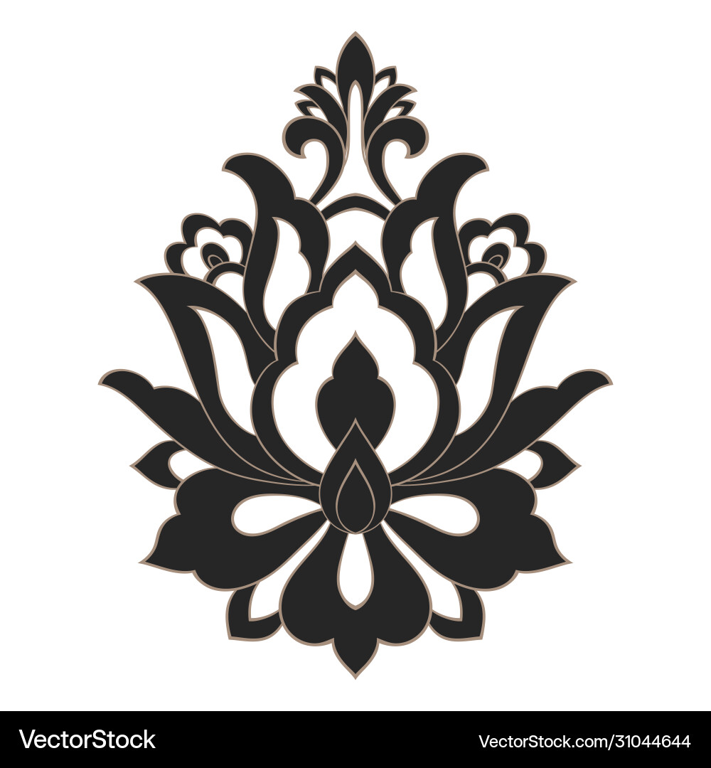 Damask element isolated central Vector Image
