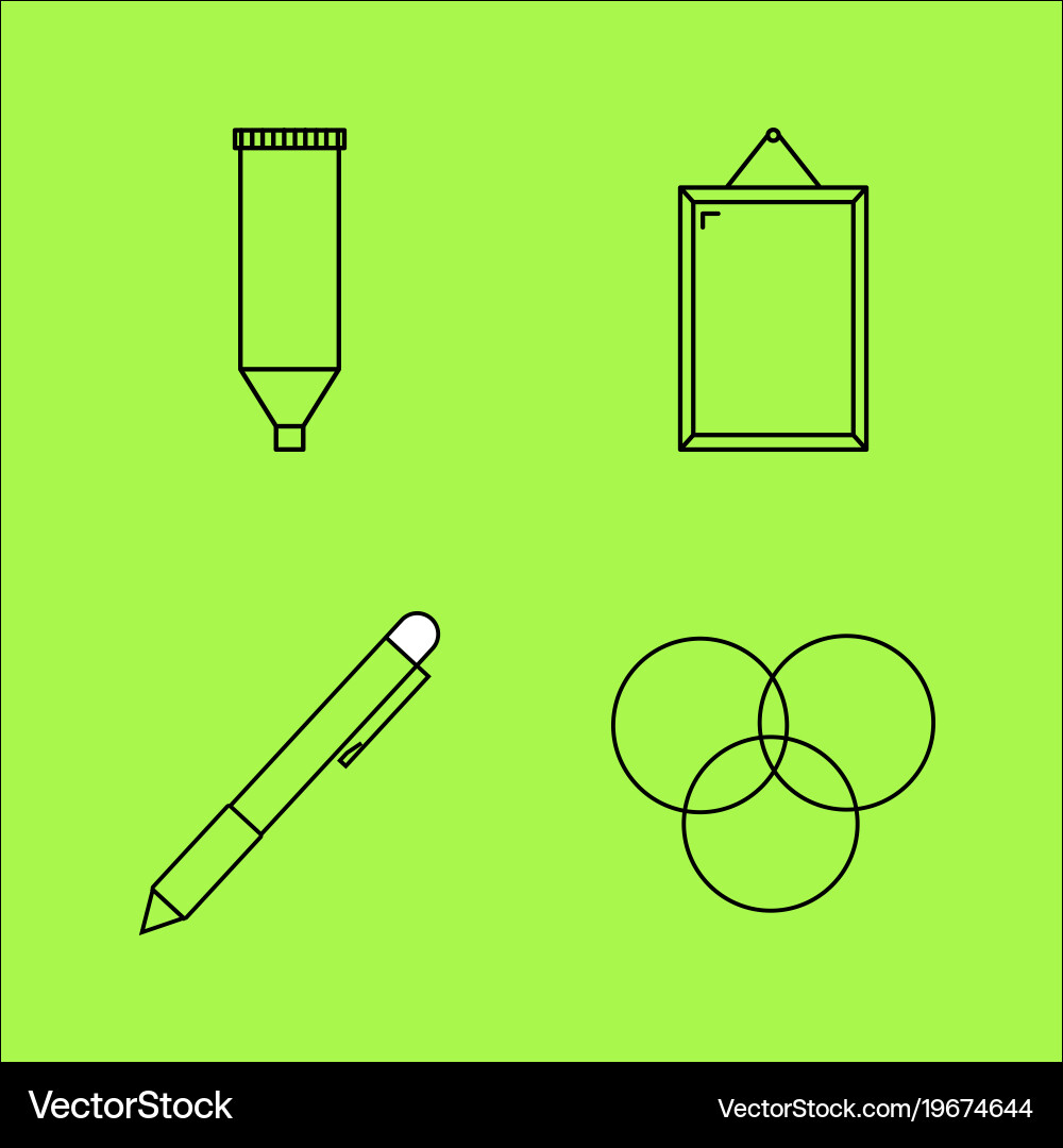 Design elements simple linear outline icon set vector image