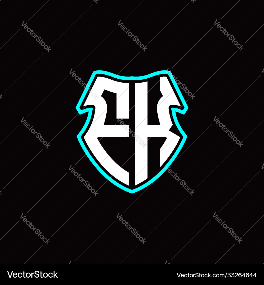 F k initial logo design with a shield shape F k initial logo design with a shield shape Vector Image