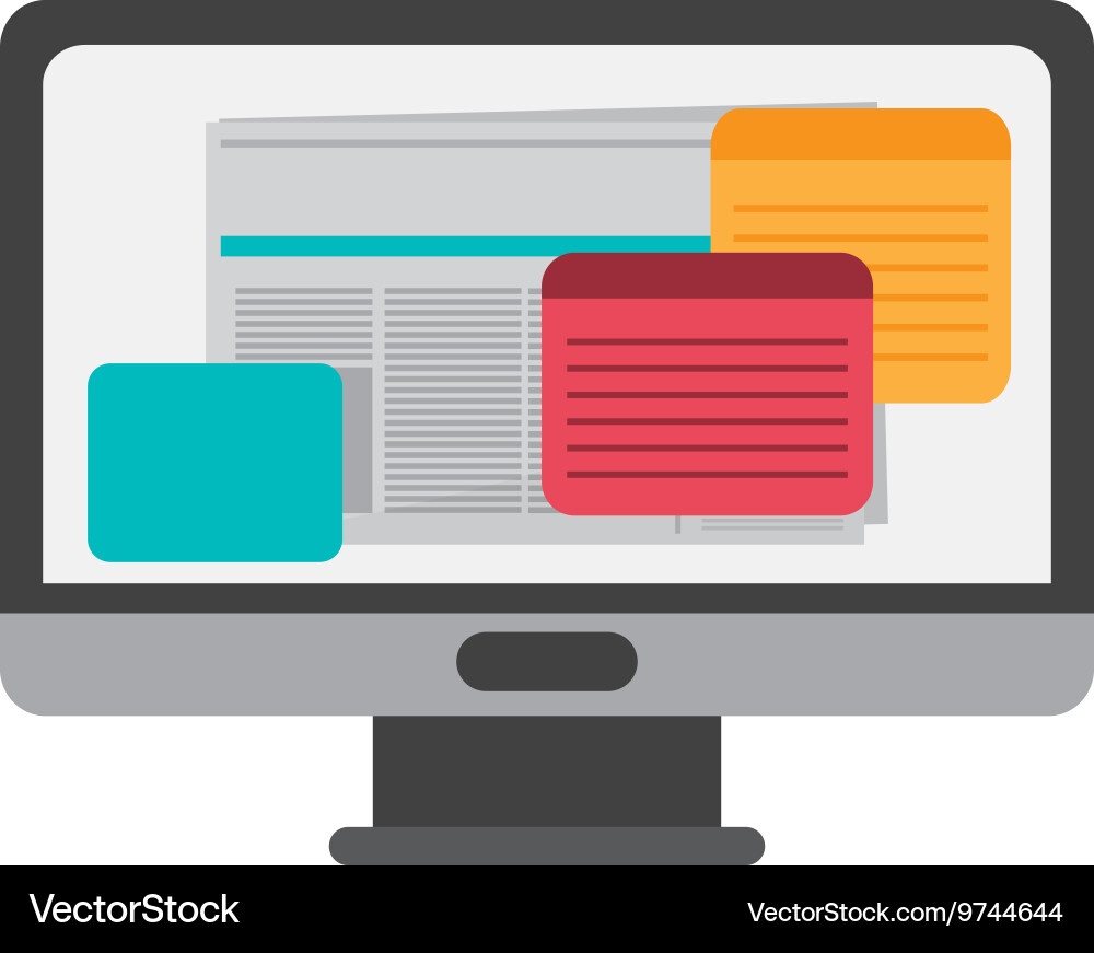 Flat Computer Screen Icon vector image
