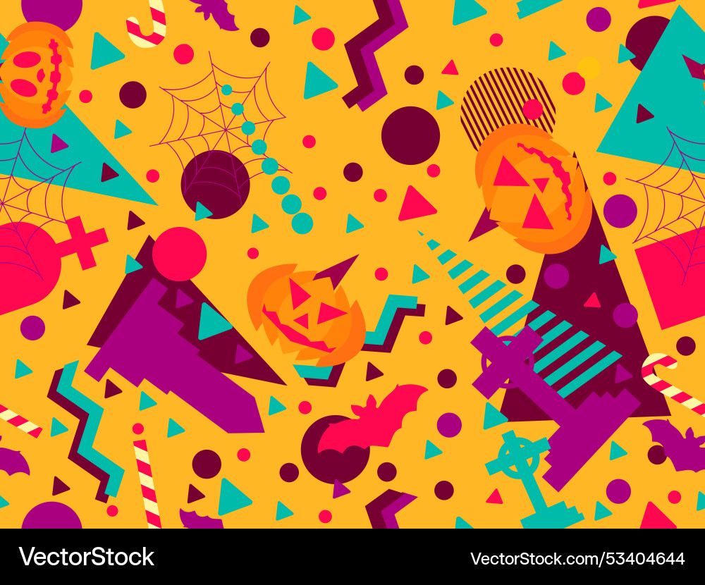 Halloween nahtloses Muster mit geometrischen Formen Halloween nahtloses Muster mit geometrischen Formen vektorbild