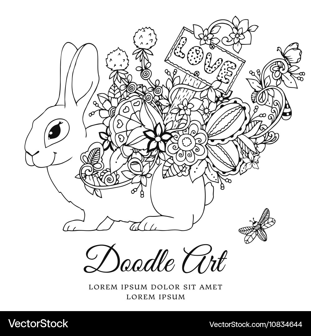 Hare with a pointer love Vector Image