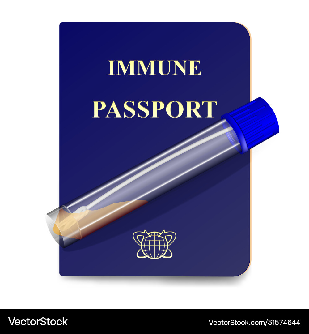 Immunität Pass und Coronavirus Testschlauch Immunität Pass und Coronavirus Testschlauch vektorbild