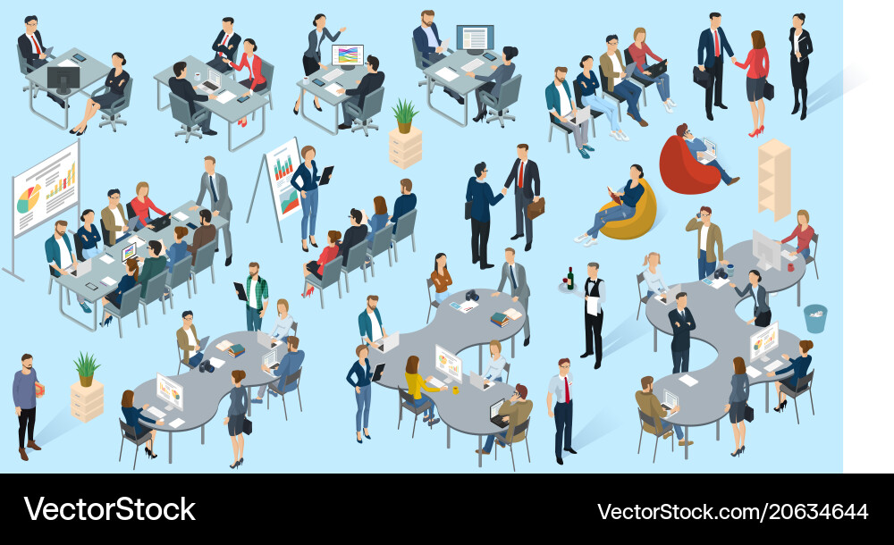 Isometric office Royalty Free Vector Image - VectorStock