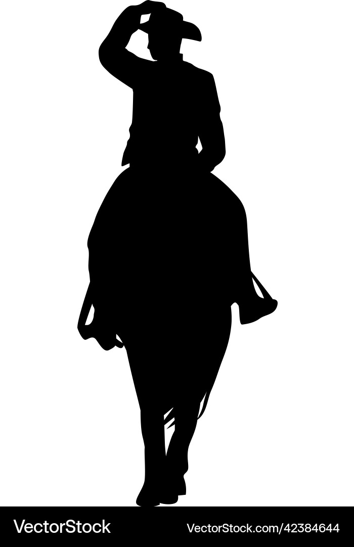 Lone Cowboy Silhouette Vector Image