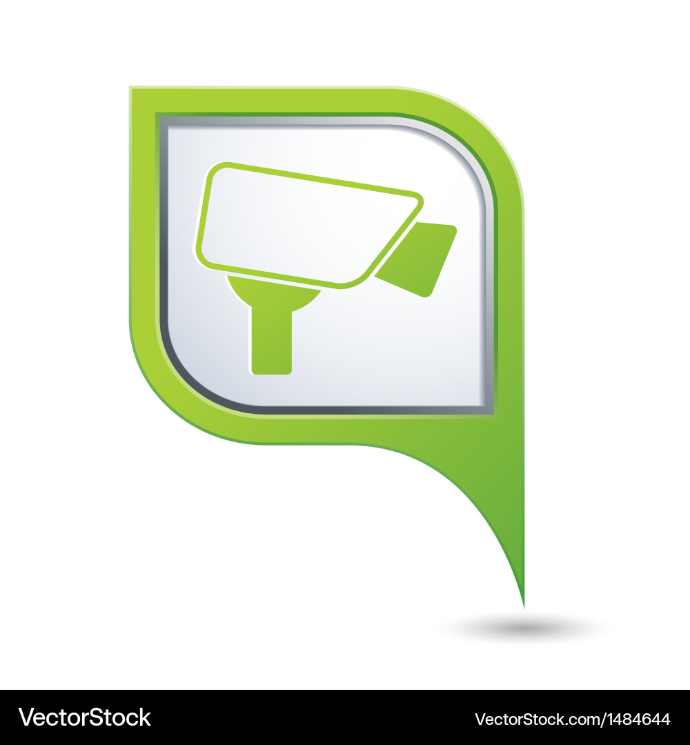 Map pointer with surveillance camera icon vector image