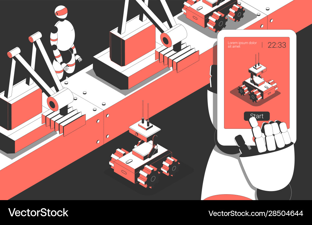 Robotic Assembly Line Automation vector image