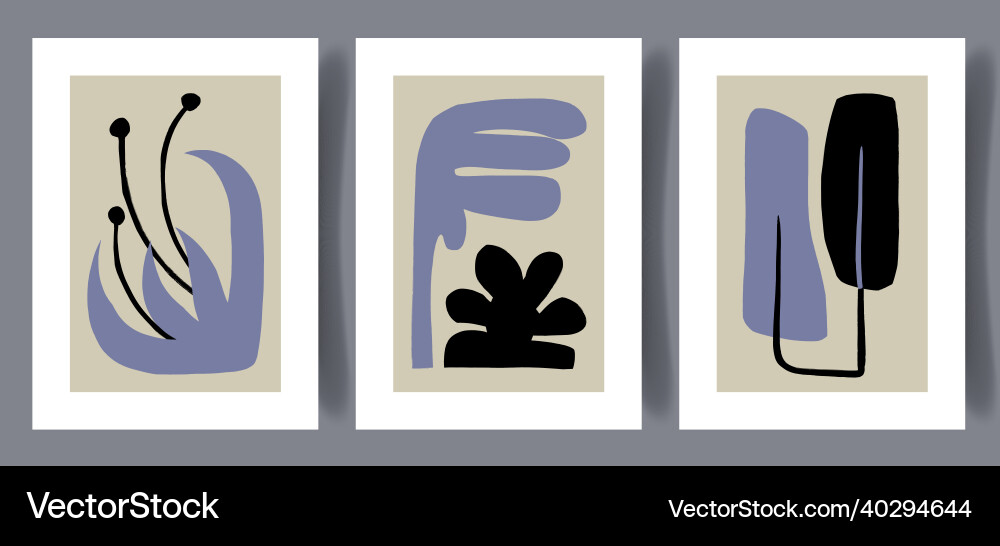 Scandinavian Abstract Print Set vector image
