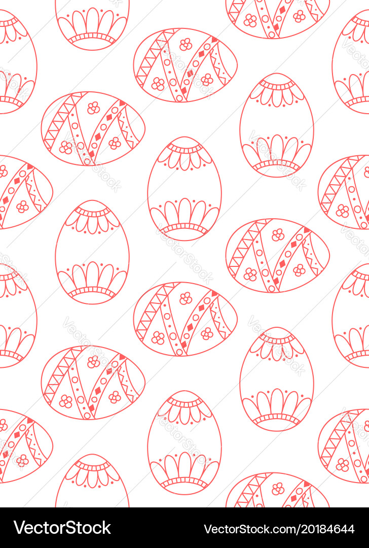 Seamless simple pattern with red easter egg vector image