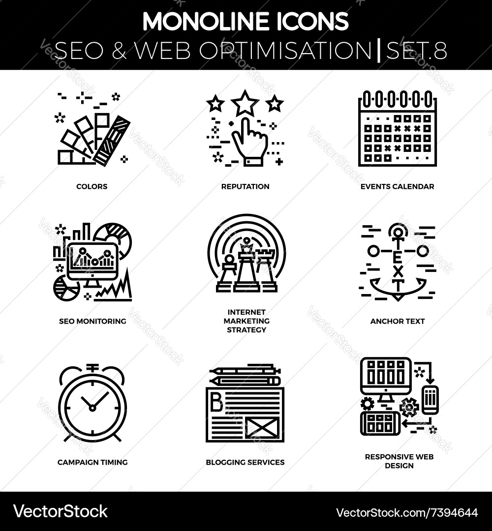 SEO & Web Optimization Icons vector image