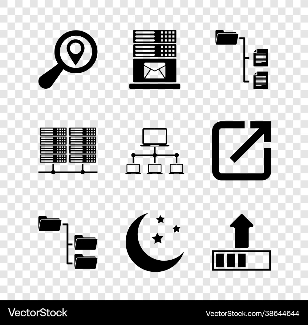 Set search location mail server folder tree Set search location mail server folder tree vector image