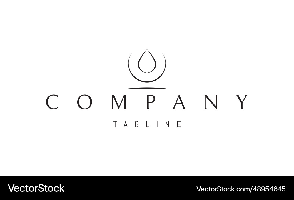 A logo with an abstract image of drop A logo with an abstract image of drop Vector Image