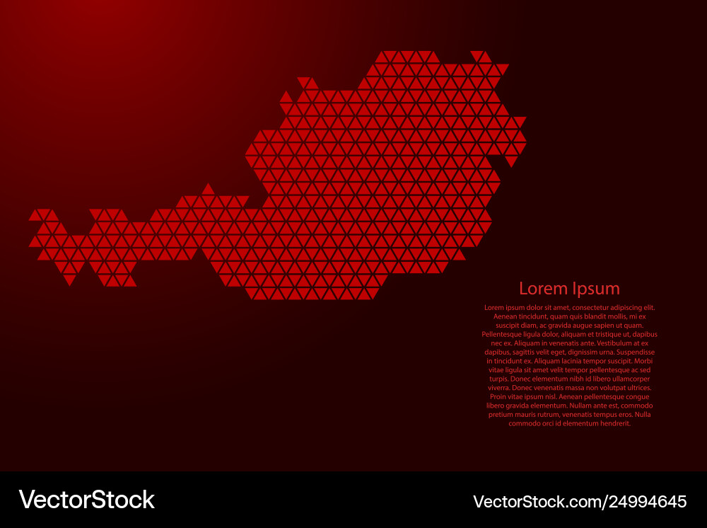 Austria map abstract schematic from red triangles Austria map abstract schematic from red triangles Vector Image