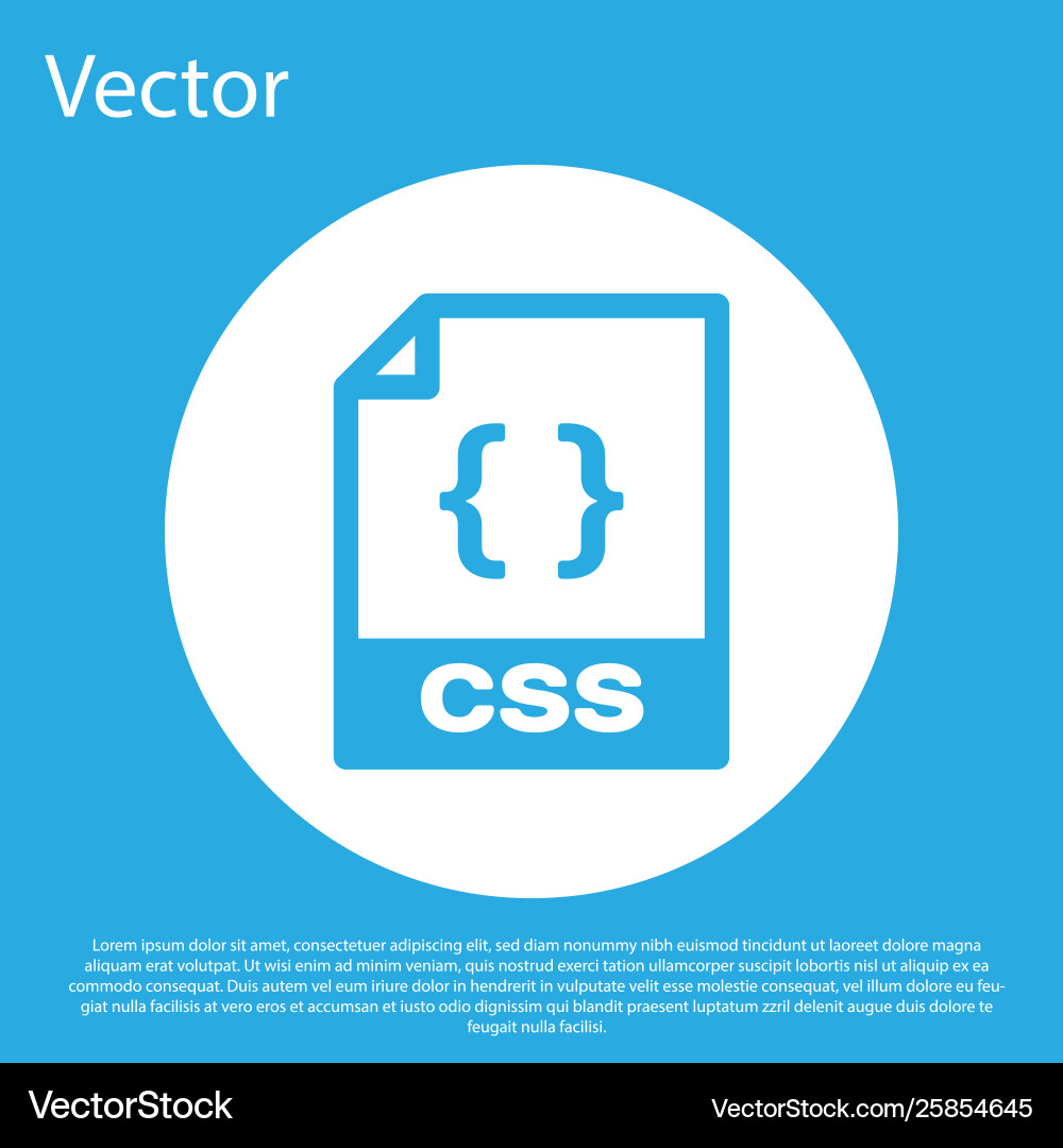 Blue css file document icon download button Blue css file document icon download button Vector Image