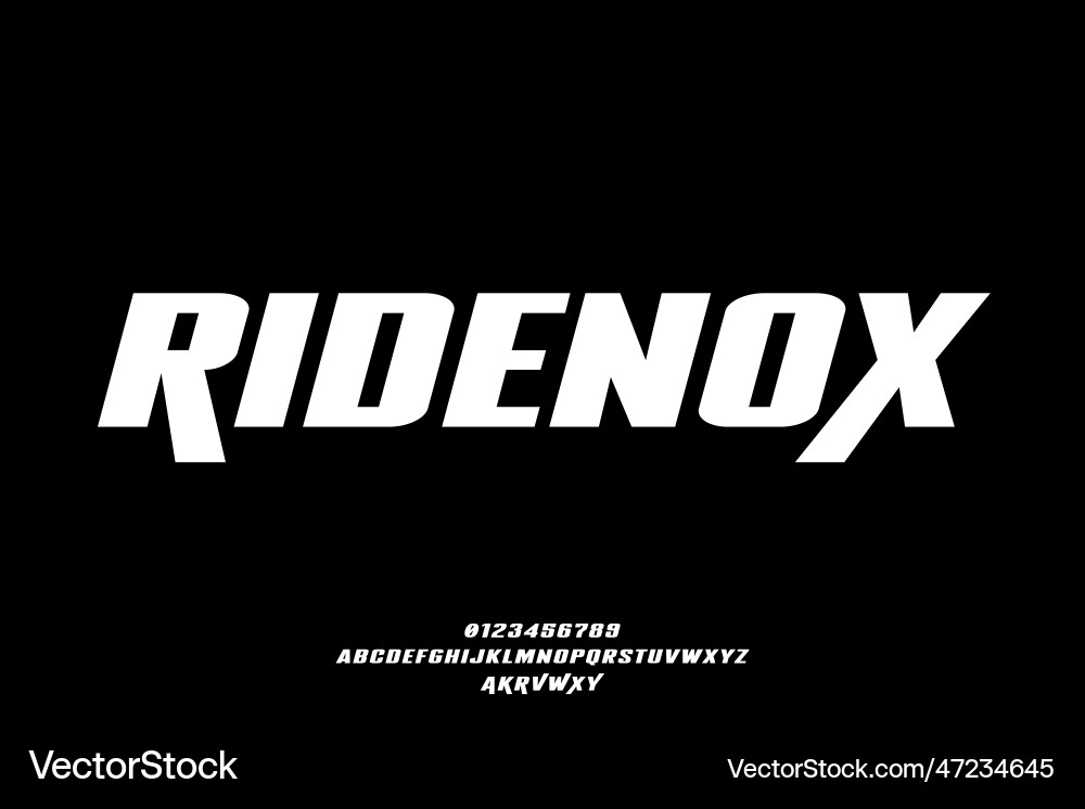 Bold modern slant font with alternate style Bold modern slant font with alternate style vector image