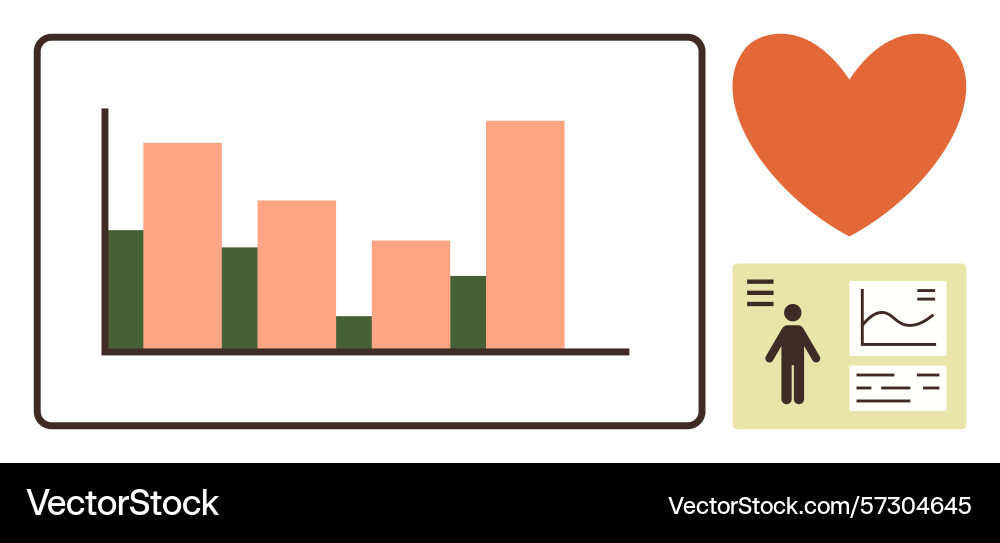 Data analysis with bar graph personal profile Data analysis with bar graph personal profile vector image