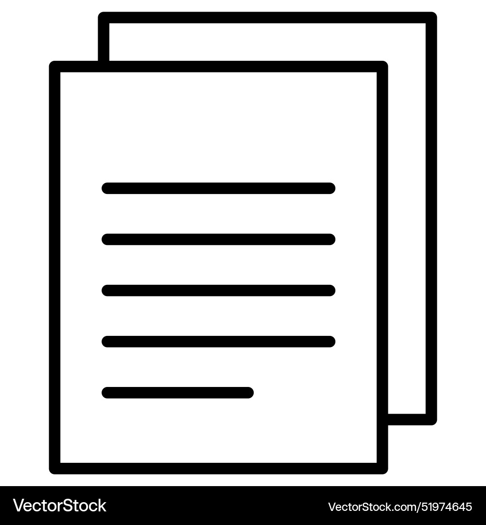 Document file paper icon in thin line style vector image