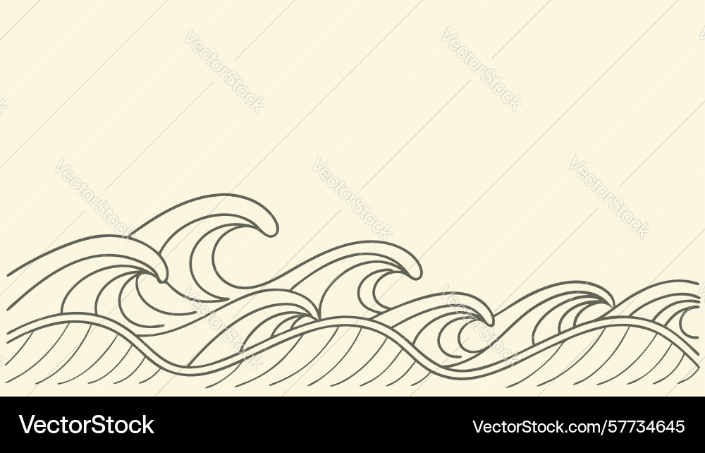 Dynamic stylized ocean waves with abstract vector image