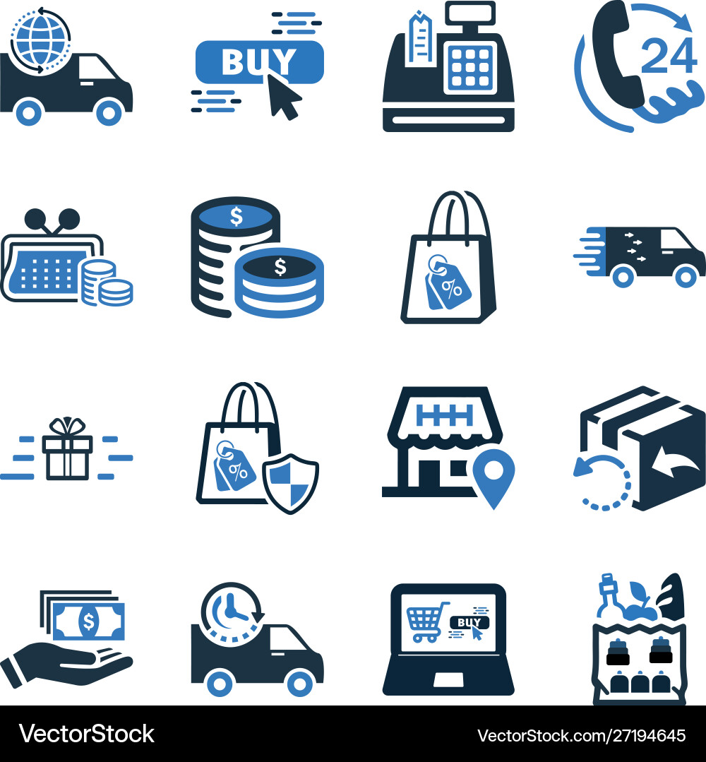 E commerce icon set online element E commerce icon set online element vector image