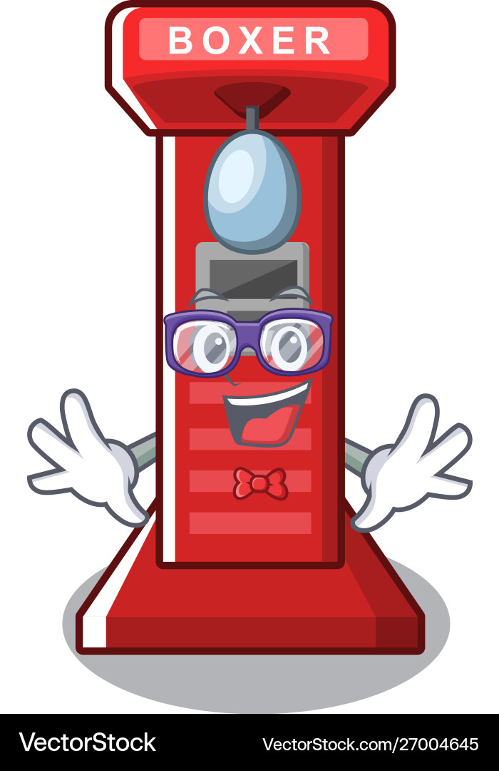 Geek boxing game machine on cartoon Vector Image