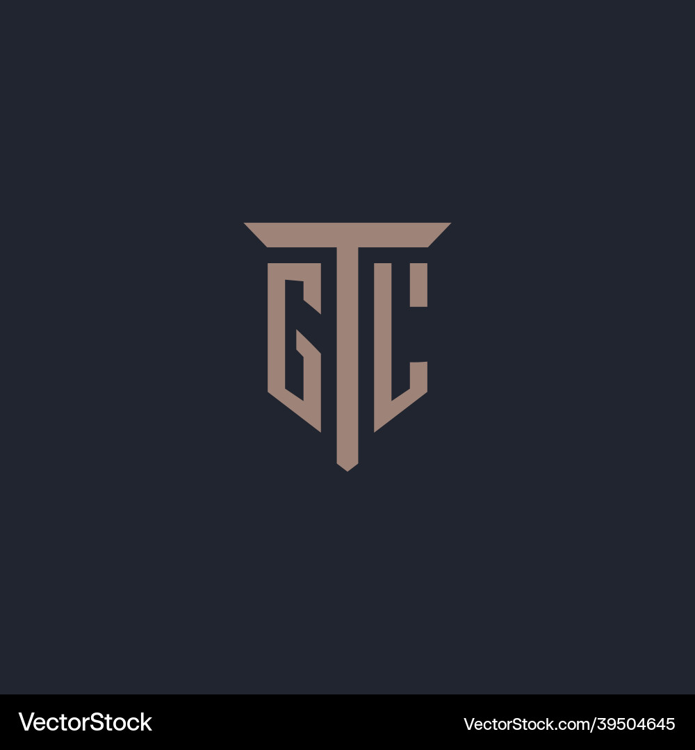 Gl initial logo monogram with pillar icon design Gl initial logo monogram with pillar icon design Vector Image