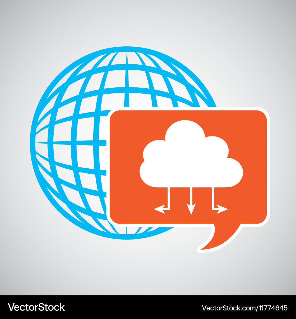 Global web network cloud icon Vector Image