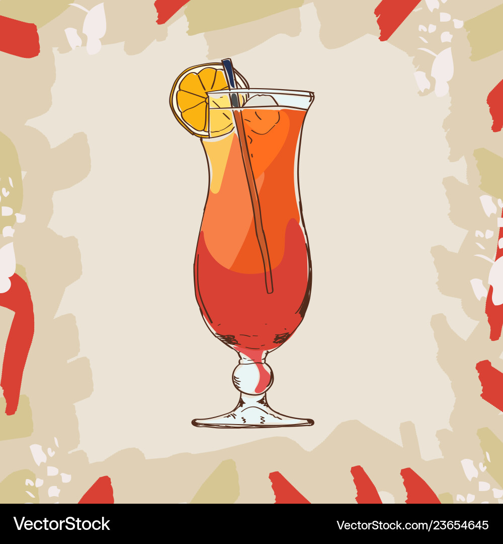 Hurricane Cocktail alkoholische Bar trinken Hand Hurricane Cocktail alkoholische Bar trinken Hand vektorbild