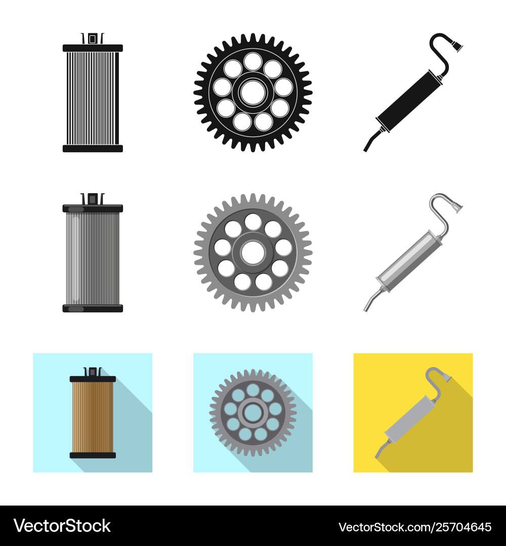 Isolated object auto and part symbol Isolated object auto and part symbol vector image