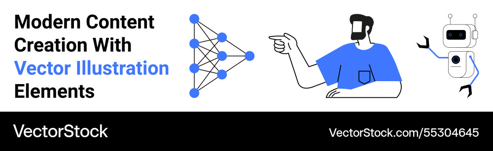 Modern content creation with artificial Modern content creation with artificial Vector Image