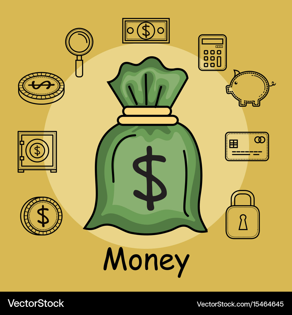 Money related objects design vector image
