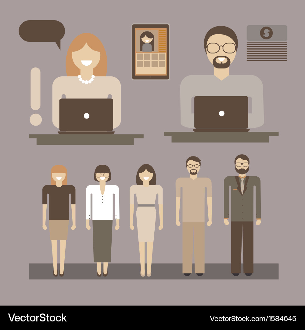 Office Networking & Collaboration Vector Image