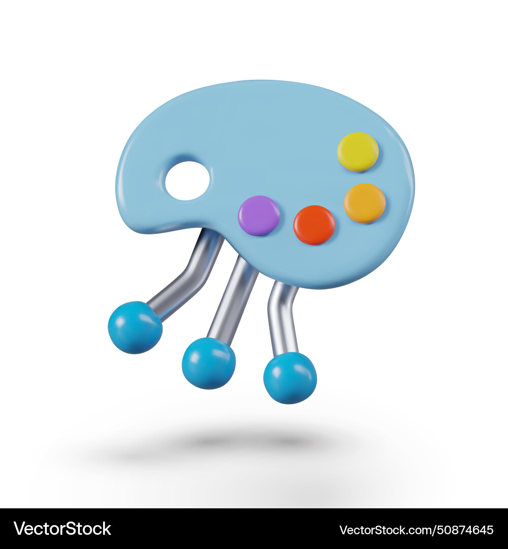 Palette with paints and processor digital drawing Vector Image