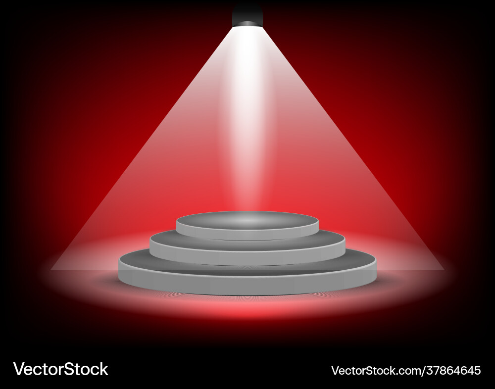 Podium for show object or product with red vector image