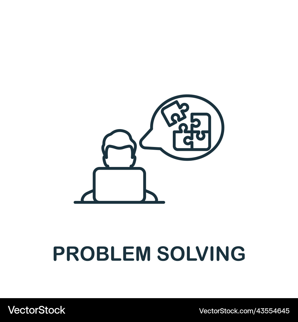 Problem solving icon monochrome simple Problem solving icon monochrome simple vector image