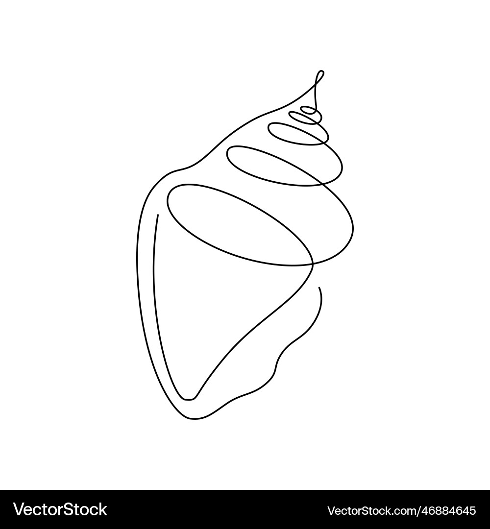 Shell line art sea continuous Shell line art sea continuous vector image