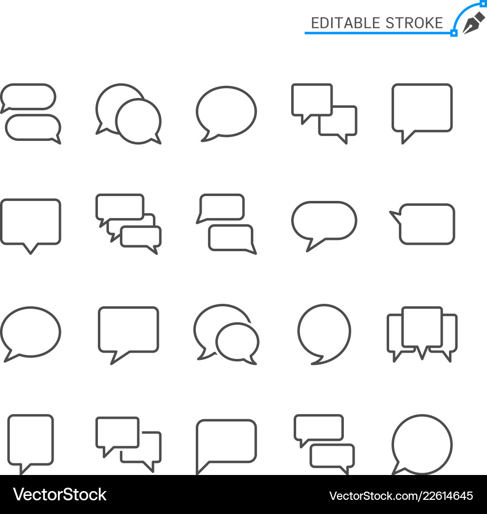 Speech Bubbles - Line Icons vector image