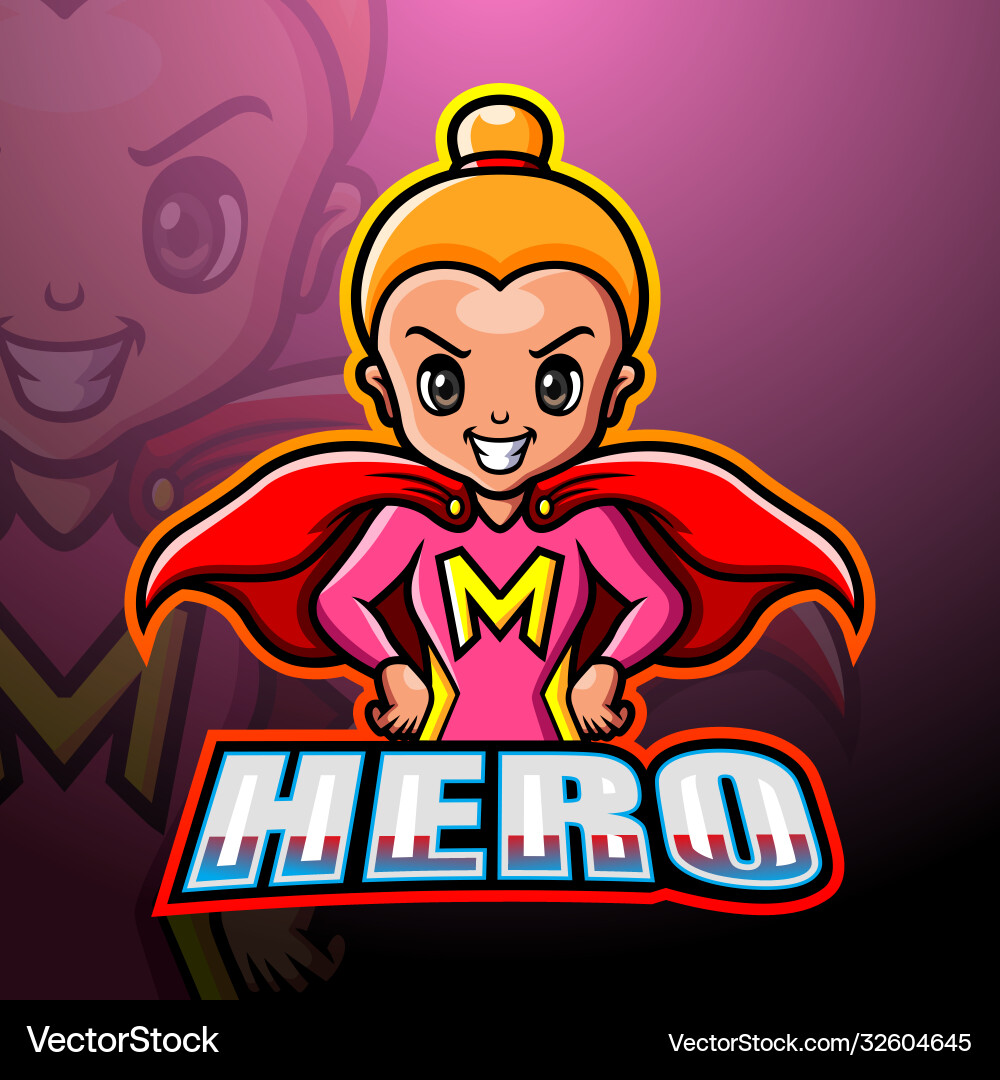 Superhero mascot esport logo design Superhero mascot esport logo design vektorbild